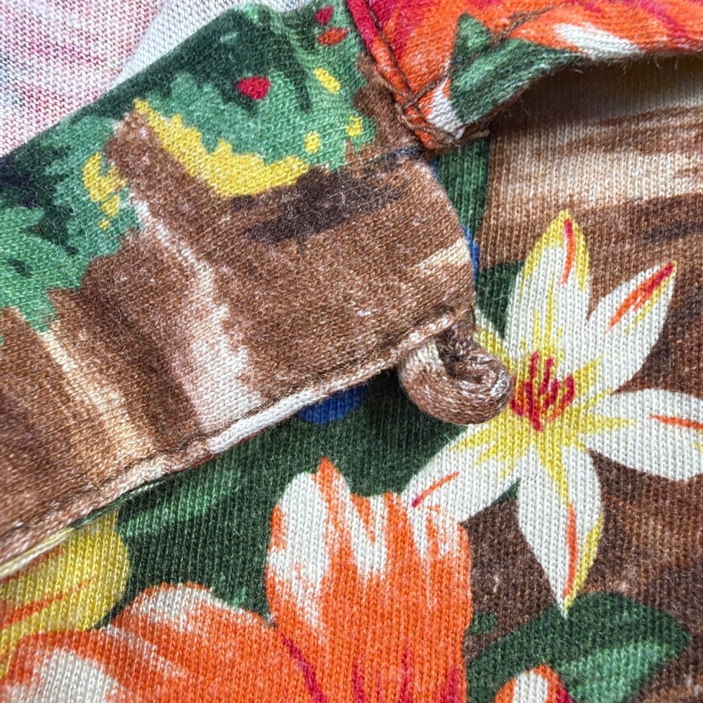 VTG Polo Ralph Lauren Loop Collar Hawaiian Shirt Mens XL Classic Fit Linen Blend - Picture 3 of 11